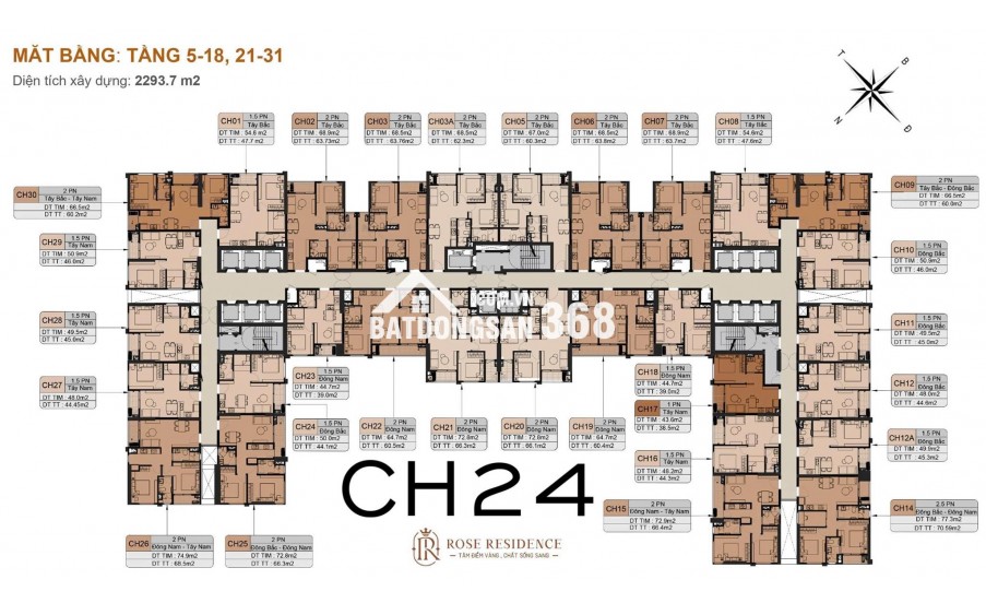 Bán căn 1.5 ngủ ,mã CH24 View thoáng mát,đẹp. Giá 1,722 tỷ